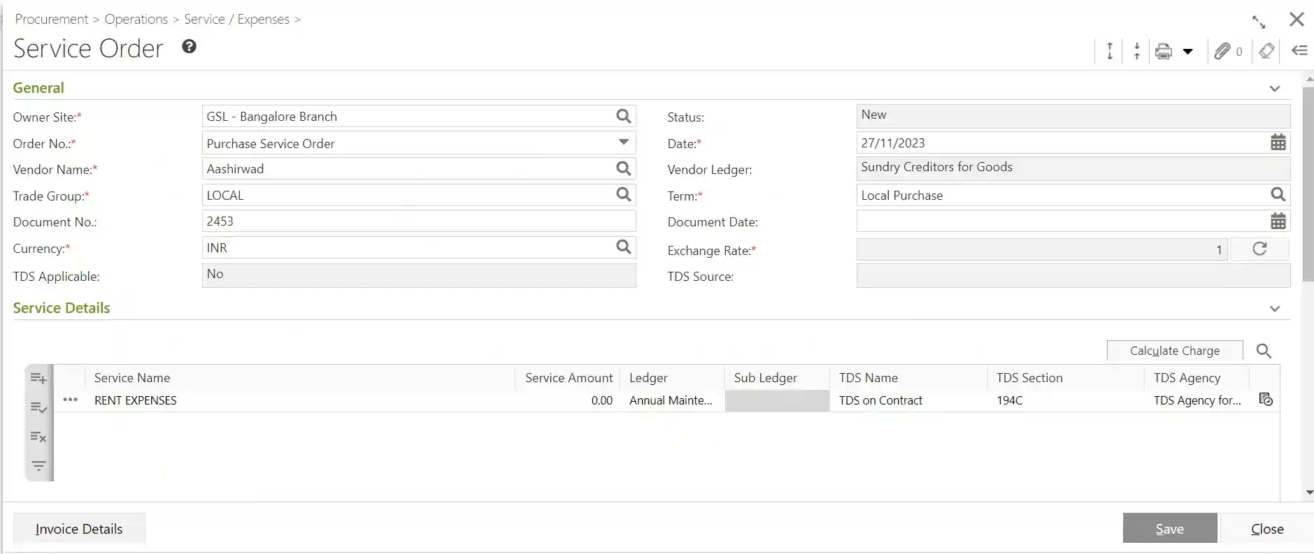 Manage Service Orders and PI