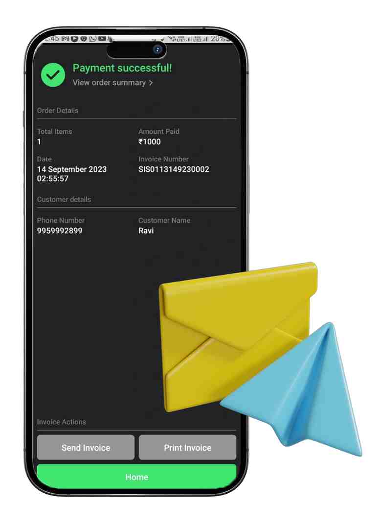 Ginesys cloud POS paperless bills