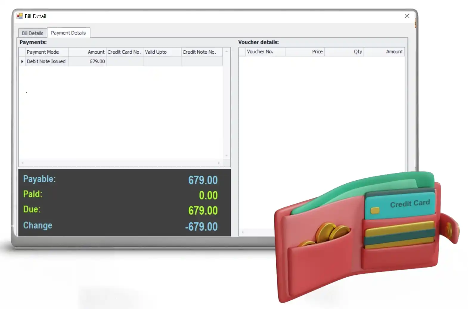 Credit Sales on Ginesys desktop pos