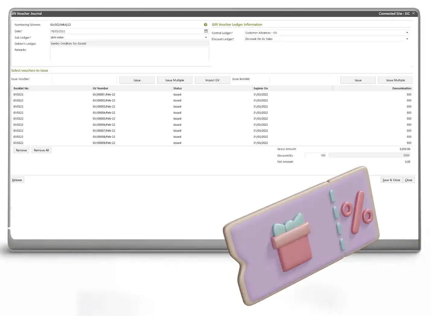 Brand Gift Voucher Creation on Ginesys POS