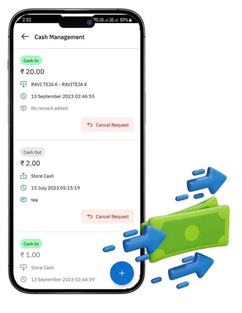 Cash Tracker on Ginesys mPOS