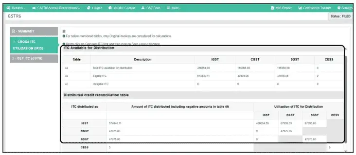 Auto Summary Creation of GSTR-6