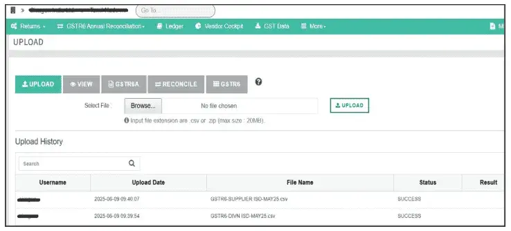 Upload Purchase Service invoice